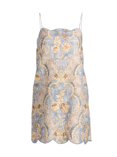 ZIMMERMANN WOMEN'S DAYLIGHT LINEN SCALLOPED MINIDRESS