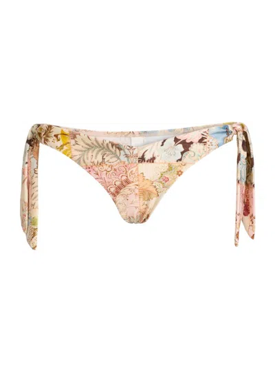 Zimmermann Women's Daylight Paisley Side-tie Bikini Bottom In Multi