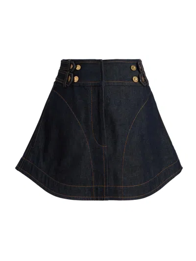 Zimmermann Women's Denim Cargo Miniskirt In Black