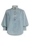 Zimmermann Kindred Spirit Denim Pullover Top In Blue