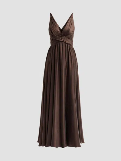 Zimmermann Women's Draped Silk Maxi Dress In Brown