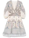 Zimmermann Mini Dress With Printed Intricate Pattern In Multi