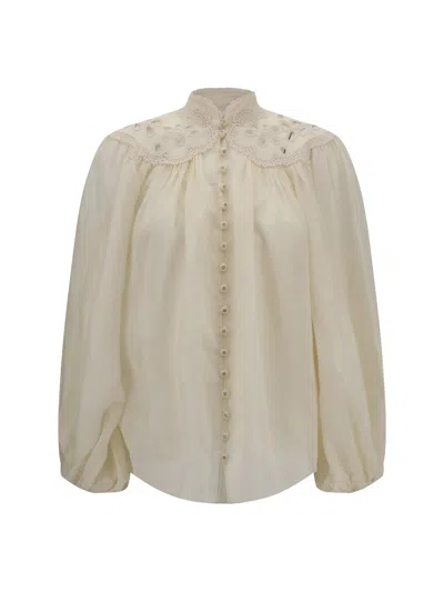 Zimmermann Women Embroidered Coco Blouse In Neutral
