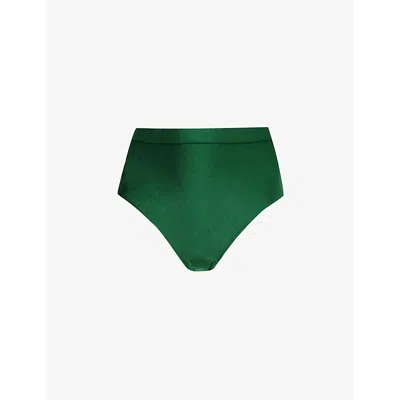 Zimmermann Women's Waverly High-rise Bikini Bottom In Emerald