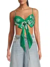 Zimmermann Everley Draped Bow Tops Green In Multi