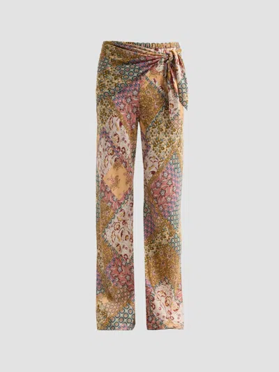 Zimmermann Women's Fairlight Bias Pants In Floral Patchwork