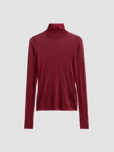 Zimmermann Women's Fine-knit Turtleneck Top In Red