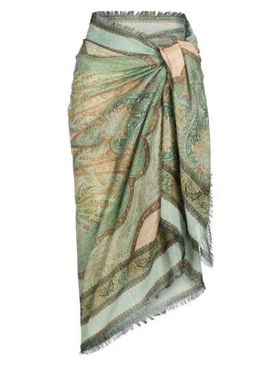 Zimmermann Women's Floral Cotton Pareo In Gray