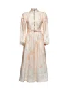 Zimmermann Women Floral Print Linen Crush Midi Dress In Neutral