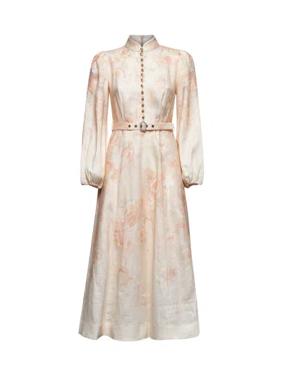 Zimmermann Women Floral Print Linen Crush Midi Dress