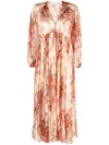 Zimmermann Floral Devi Multicolored Midi Dress In Crf