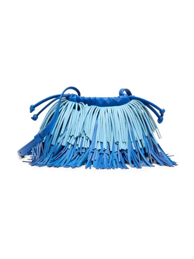 Zimmermann Women's Fringed Leather Crossbody Bag In Blue