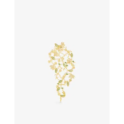 Zimmermann Gold-plated Bloom Drop Earrings In Gold Green