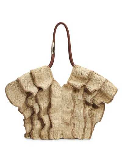 Zimmermann Women's Goldentime Medium Raffia Tote Bag In Brown