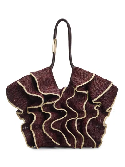 Zimmermann Women's Goldentime Medium Raffia Tote Bag In Brown