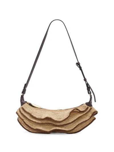 Zimmermann Women's Goldentime Ruffle Shoulder Bag In Brown