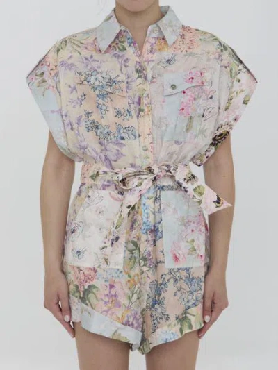 ZIMMERMANN WOMEN'S HALLIDAY CUFFED PLAYSUIT