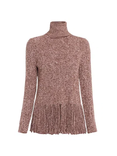 Zimmermann Women's Hypnotic Fringe-trim Wool Sweater In Brown