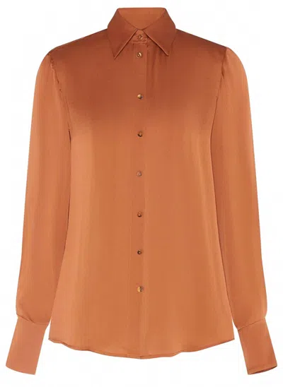 Zimmermann Women's Hypnotic Satin Shirt In Caramel In Orange