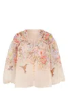 Zimmermann Illuminate Pleated Floral-print Linen And Silk-blend Blouse