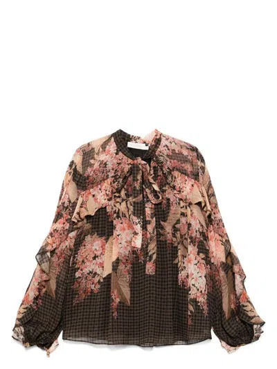 Zimmermann Women's Illuminate Flutter Viscose Blouse Shirt