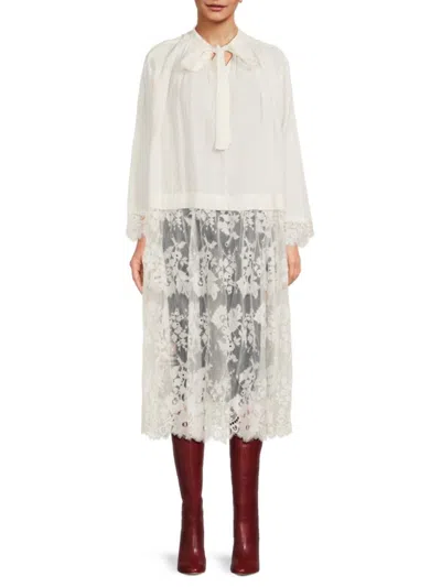 Zimmermann Women's Illuminate Lace Cotton-blend Midi-dress In Multi