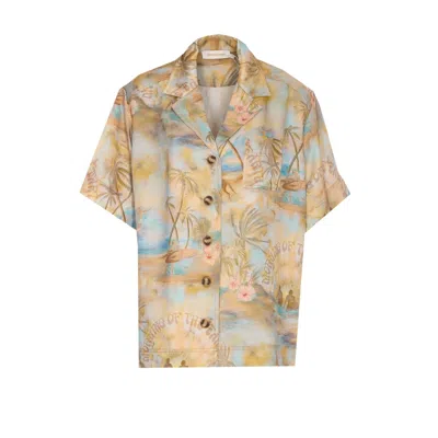 Zimmermann Multicolor Illuminate Short Sleeves In Nude