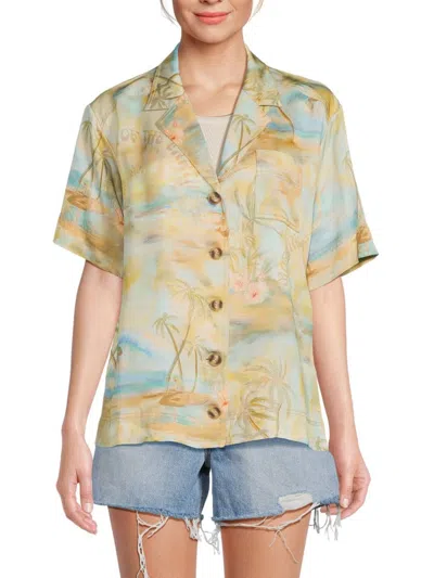 Zimmermann Women's Illuminate Tropical Camp Shirt In Neutral