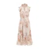 Zimmermann Illustration Flutter Midi Dress In Multicolour
