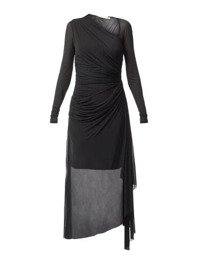 Zimmermann Illustration Gathered Dress In Black