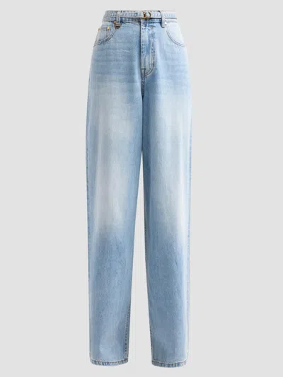 Zimmermann Women's Indra Belted Relaxed-fit Flare Jeans In Blue