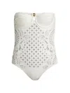Zimmermann Indra Embroidery One-piece Swimsuit In Ivory In White