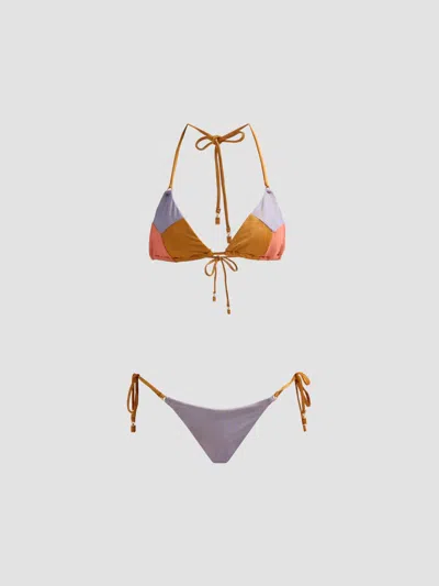 Zimmermann Women's Indra Metallic Spliced Bikini In Multi