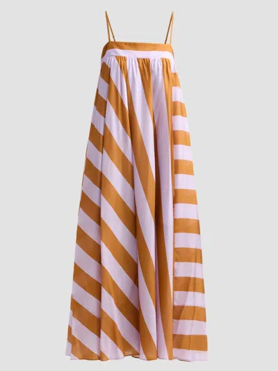 Zimmermann Indra Striped Spaghetti-strap Midi Dress In Multi