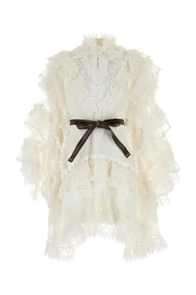 Zimmermann Women Ivory Organdie Crush Mini Dress
