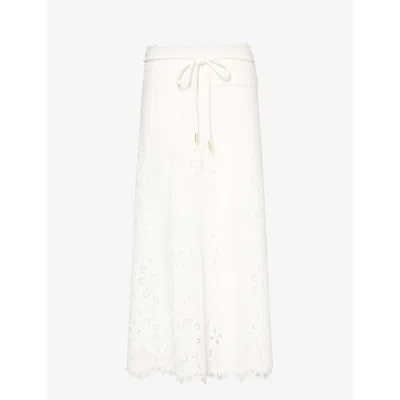 Zimmermann Womens Ivory Ottie Cotton Midi Skirt