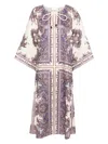 Zimmermann Paisley Print Linen Midi Dress In Multicolour