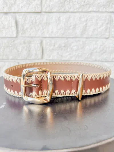 Zimmermann Women's Kaia Leather Belt In Tan In Orange