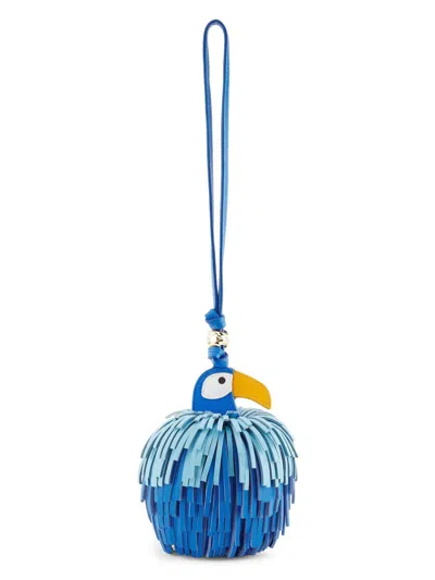 Zimmermann Women's Koala Fringed Leather Bag Charm In Blue