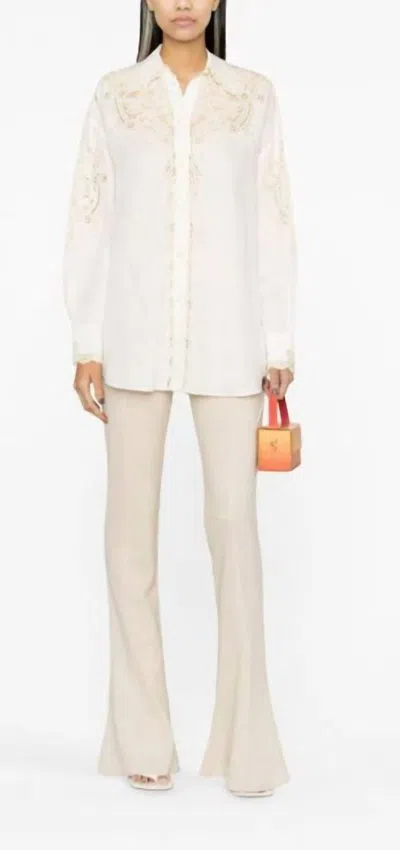 Zimmermann Women's Laurel Embroidered Top In Ivory/cream In Multi