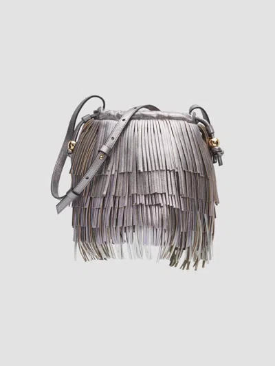 Zimmermann Women's Leather Fringe Crossbody Bag In Silver
