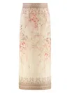 Zimmermann Women Pink Linen Illuminate Midi Pencil Skirt