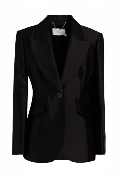 Zimmermann Women's Long Sleeves Wool And Silk Blazer In Black