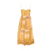 Zimmermann Womens Mustard Bandana Lucky Corset Cotton Midi Dress Xl In Yellow