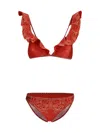 Zimmermann Bandana Printed Lucky Frill Bikini In Red