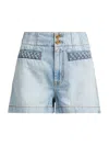 Zimmermann Wanderlust Lightblue Cotton Five-pocket Shorts In Blue