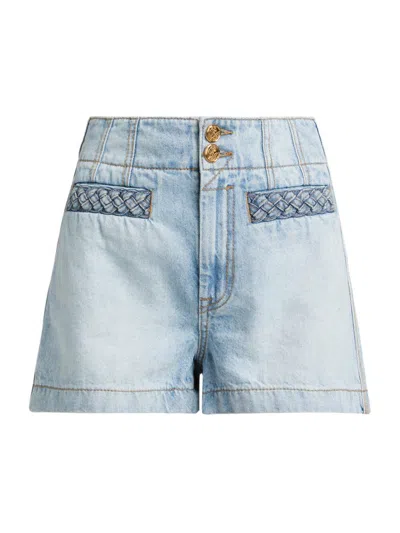 ZIMMERMANN WOMEN'S LUCKY WASHED DENIM SHORTS