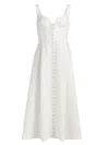 Zimmermann Luna Buttoned Linen Picnic Midi Dress In White