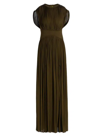 Zimmermann Luna Column Dress In Green