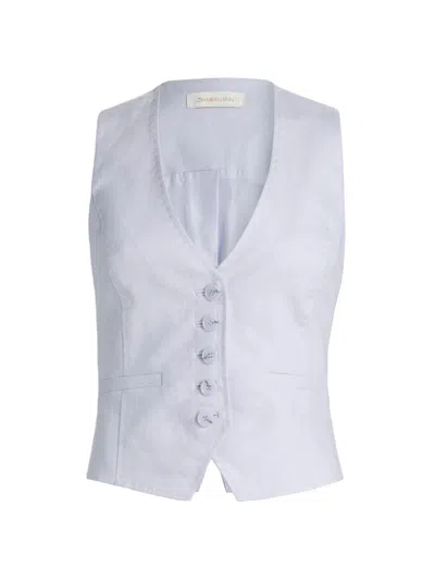 Zimmermann Women's Luna Linen Vest In Purple